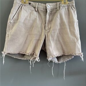 Loomstate Tan Frayed Hem Jean Shorts